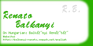 renato balkanyi business card